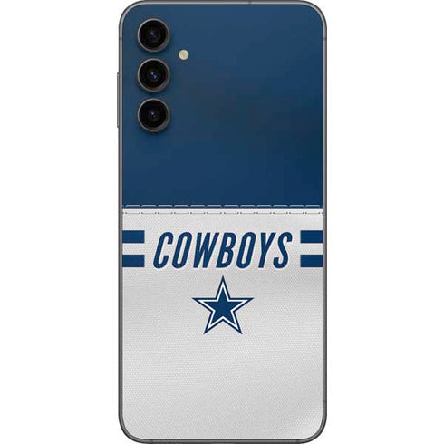 NFL Dallas Cowboys White Striped Galaxy A14 5G Skin
