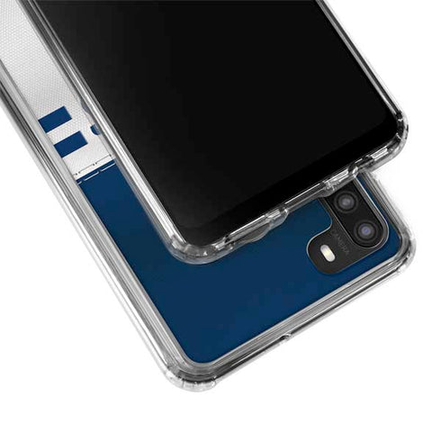 NFL Dallas Cowboys White Striped Galaxy A21 Clear Case
