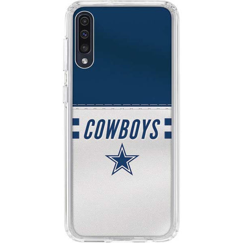 NFL Dallas Cowboys White Striped Galaxy A50 Clear Case