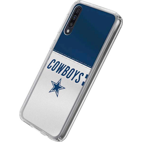 NFL Dallas Cowboys White Striped Galaxy A50 Clear Case
