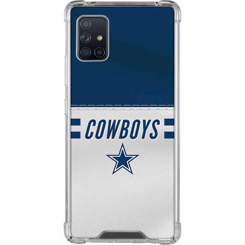 NFL Dallas Cowboys White Striped Galaxy A51 5G Clear Case