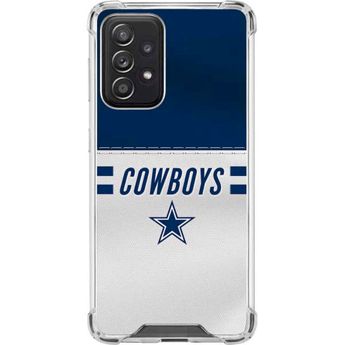 NFL Dallas Cowboys White Striped Galaxy A52 5G Clear Case