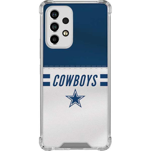NFL Dallas Cowboys White Striped Galaxy A53 5G Clear Case