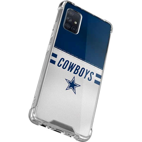 NFL Dallas Cowboys White Striped Galaxy A71 5G Clear Case