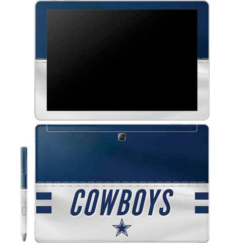 NFL Dallas Cowboys White Striped Galaxy Book 12in Skin