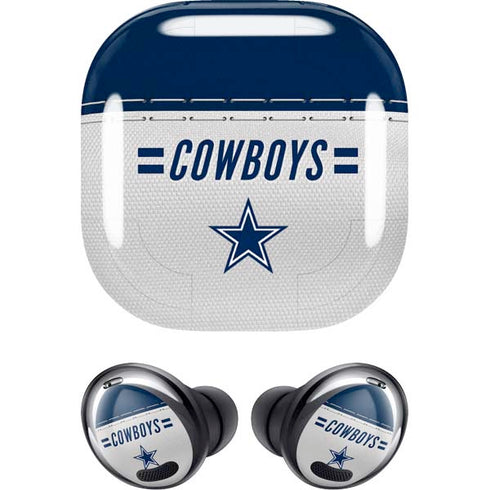 NFL Dallas Cowboys White Striped Galaxy Buds Pro Skin