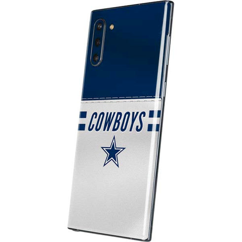 NFL Dallas Cowboys White Striped Galaxy Note 10 Skin
