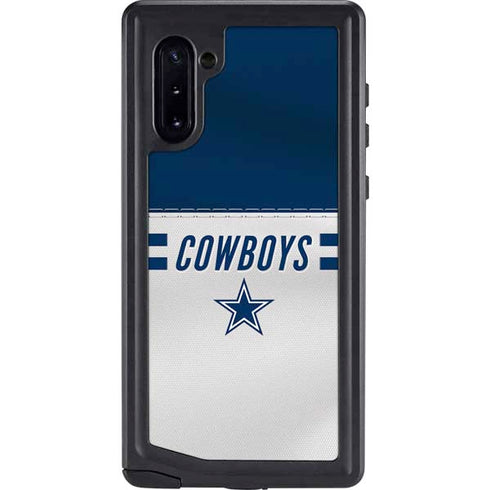 NFL Dallas Cowboys White Striped Galaxy Note 10 Waterproof Case