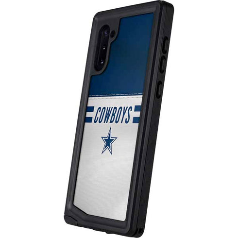 NFL Dallas Cowboys White Striped Galaxy Note 10 Waterproof Case