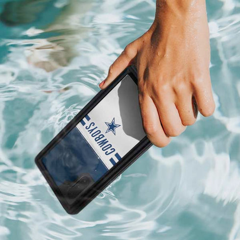 NFL Dallas Cowboys White Striped Galaxy Note 10 Waterproof Case