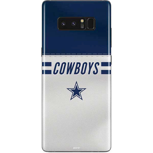 NFL Dallas Cowboys White Striped Galaxy Note 8 Skin