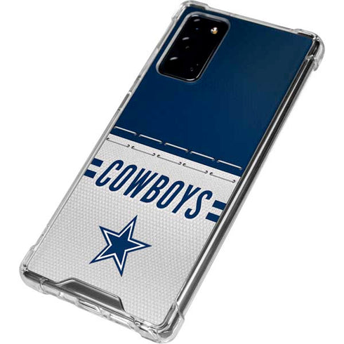 NFL Dallas Cowboys White Striped Galaxy Note20 5G Clear Case