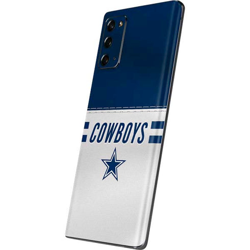 NFL Dallas Cowboys White Striped Galaxy Note20 5G Skin