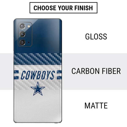 NFL Dallas Cowboys White Striped Galaxy Note20 5G Skin