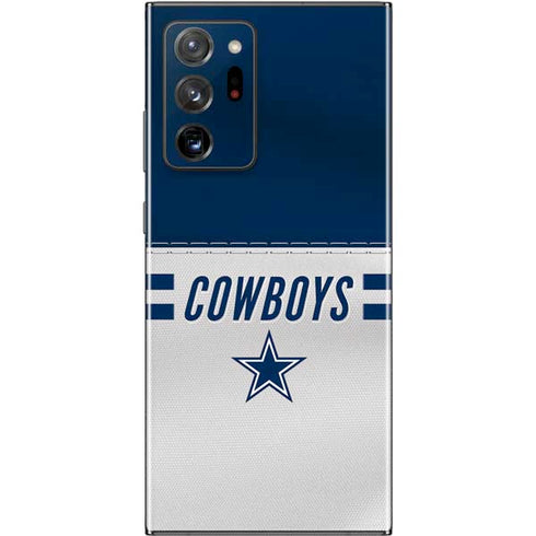 NFL Dallas Cowboys White Striped Galaxy Note20 Ultra 5G Skin