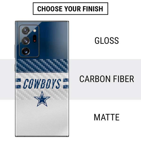 NFL Dallas Cowboys White Striped Galaxy Note20 Ultra 5G Skin