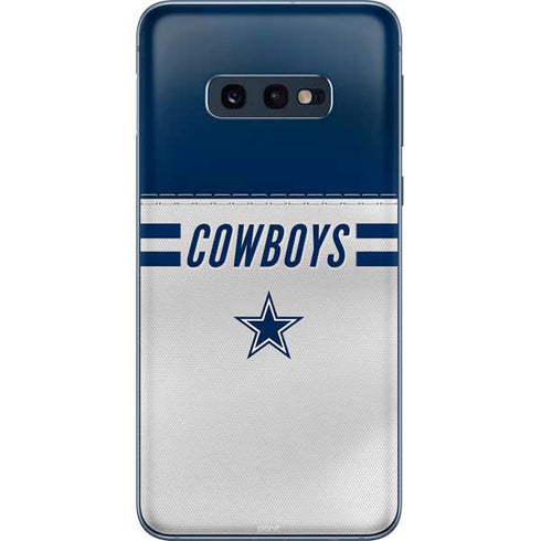 NFL Dallas Cowboys White Striped Galaxy S10e Skin