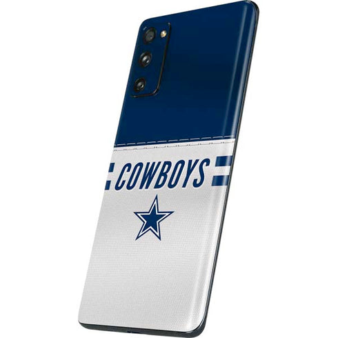 NFL Dallas Cowboys White Striped Galaxy S20 Fan Edition Skin