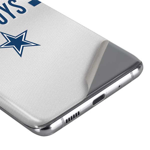 NFL Dallas Cowboys White Striped Galaxy S20 Plus Skin