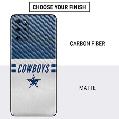 NFL Dallas Cowboys White Striped Galaxy S20 Plus Skin