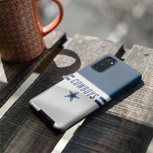NFL Dallas Cowboys White Striped Galaxy S20 Pro Case