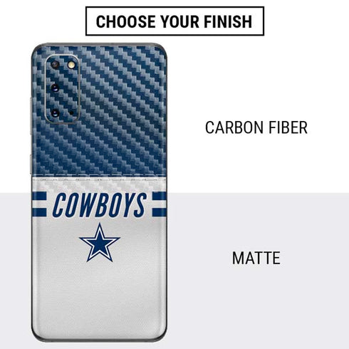 NFL Dallas Cowboys White Striped Galaxy S20 Skin