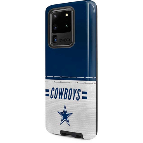 NFL Dallas Cowboys White Striped Galaxy S20 Ultra 5G Pro Case