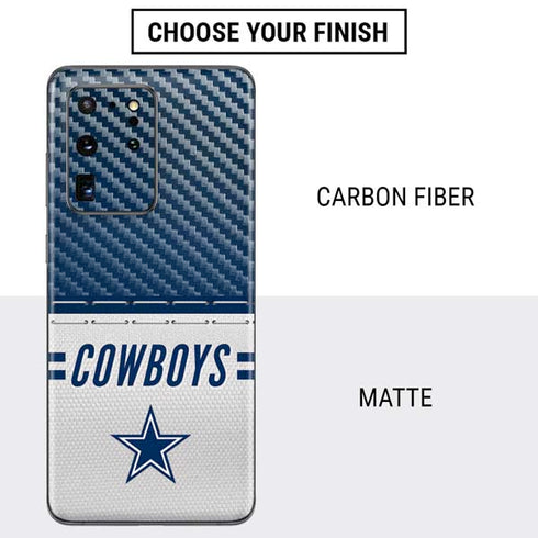 NFL Dallas Cowboys White Striped Galaxy S20 Ultra 5G Skin