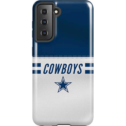 NFL Dallas Cowboys White Striped Galaxy S21 5G Pro Case