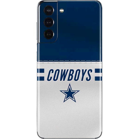NFL Dallas Cowboys White Striped Galaxy S21 5G Skin