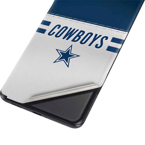 NFL Dallas Cowboys White Striped Galaxy S21 5G Skin
