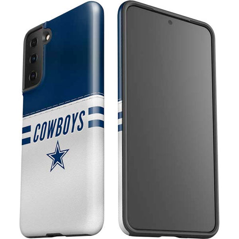 NFL Dallas Cowboys White Striped Galaxy S21 Plus 5G Pro Case