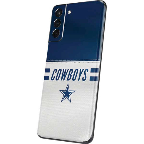 NFL Dallas Cowboys White Striped Galaxy S21 Plus 5G Skin