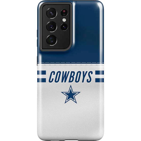 NFL Dallas Cowboys White Striped Galaxy S21 Ultra 5G Pro Case