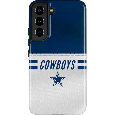 NFL Dallas Cowboys White Striped Galaxy S22 Pro Case