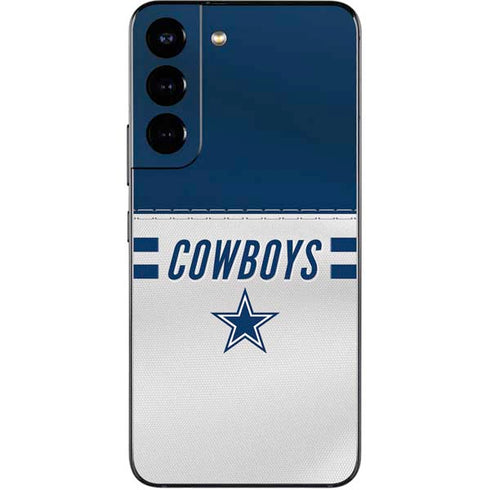 NFL Dallas Cowboys White Striped Galaxy S22 Skin