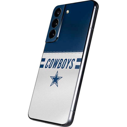 NFL Dallas Cowboys White Striped Galaxy S22 Skin