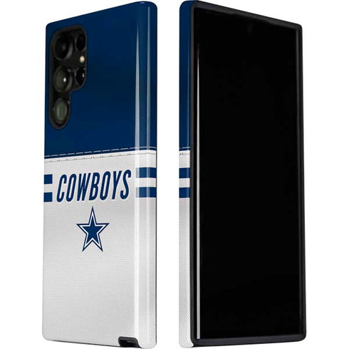 NFL Dallas Cowboys White Striped Galaxy S22 Ultra Pro Case