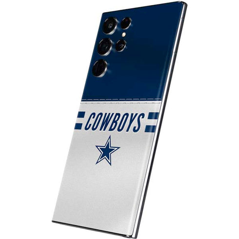 NFL Dallas Cowboys White Striped Galaxy S22 Ultra Skin