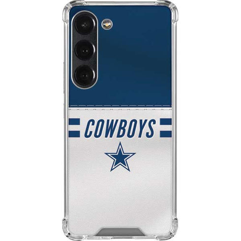 NFL Dallas Cowboys White Striped Galaxy S23 Clear Case
