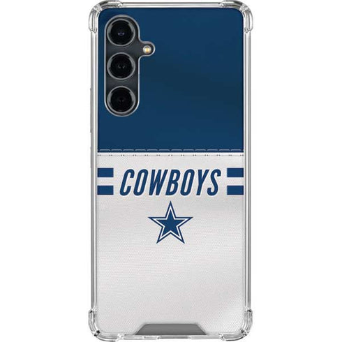 NFL Dallas Cowboys White Striped Galaxy S23 FE Clear Case