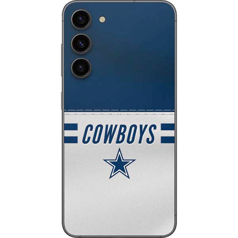 NFL Dallas Cowboys White Striped Galaxy S23 Plus Skin
