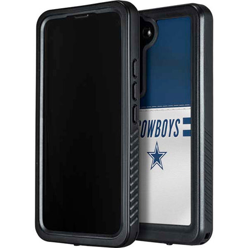 NFL Dallas Cowboys White Striped Galaxy S23 Plus Waterproof Case