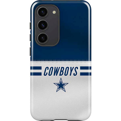 NFL Dallas Cowboys White Striped Galaxy S23 Pro Case