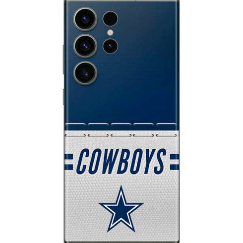 NFL Dallas Cowboys White Striped Galaxy S23 Ultra Skin