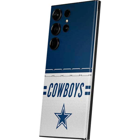 NFL Dallas Cowboys White Striped Galaxy S23 Ultra Skin