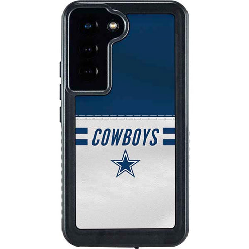 NFL Dallas Cowboys White Striped Galaxy S23 Waterproof Case