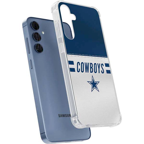 NFL Dallas Cowboys White Striped Galaxy S24 Clear Case
