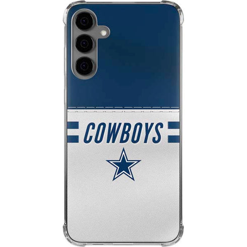 NFL Dallas Cowboys White Striped Galaxy S24 Plus Clear Case