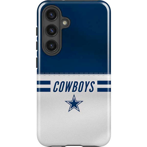 NFL Dallas Cowboys White Striped Galaxy S24 Plus Impact Case